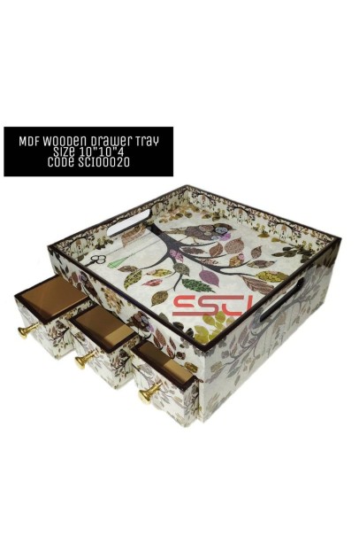 Wooden Drawer Tray- Multicolor 